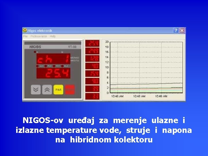 NIGOS-ov uređaj za merenje ulazne i izlazne temperature vode, struje i napona na hibridnom NIGOS-ov uređaj za merenje ulazne i izlazne temperature vode, struje i napona na hibridnom