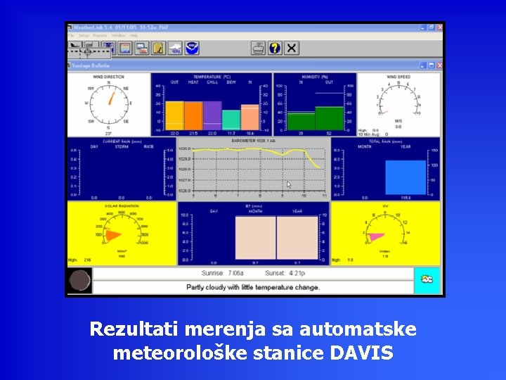 Rezultati merenja sa automatske meteorološke stanice DAVIS 