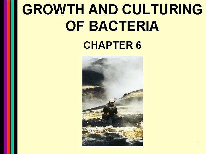 GROWTH AND CULTURING OF BACTERIA CHAPTER 6 1 