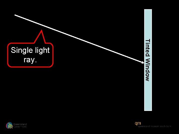 Tinted Window Single light ray. 