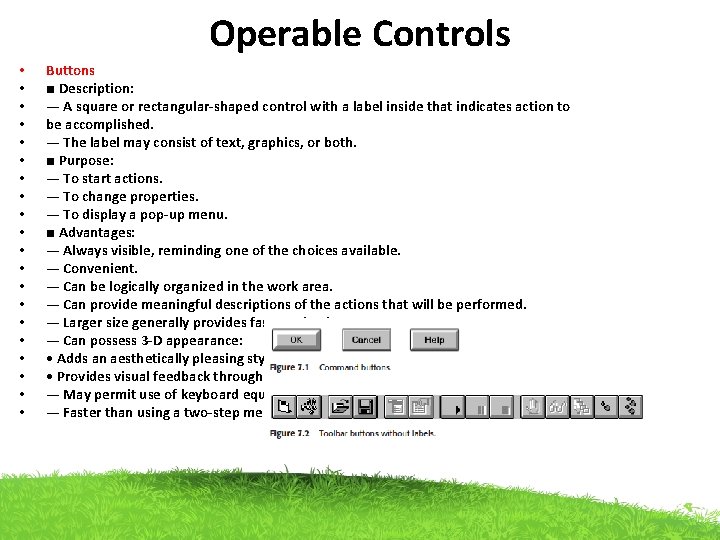 Operable Controls • • • • • Buttons ■ Description: — A square or