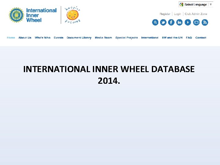 INTERNATIONAL INNER WHEEL DATABASE 2014. 