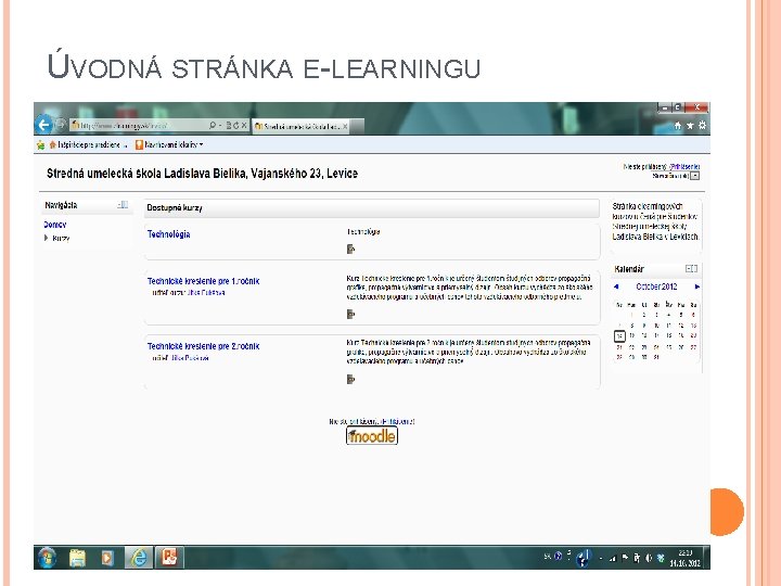 ÚVODNÁ STRÁNKA E-LEARNINGU 