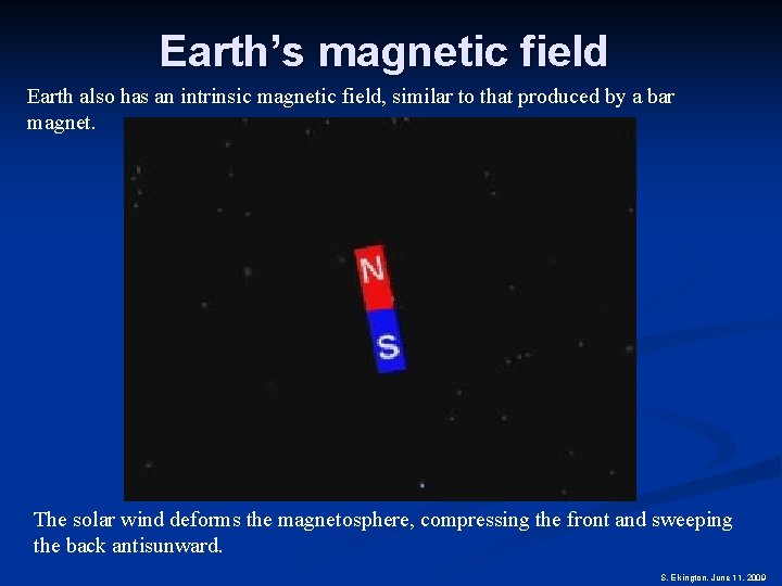 Earth’s magnetic field Earth also has an intrinsic magnetic field, similar to that produced