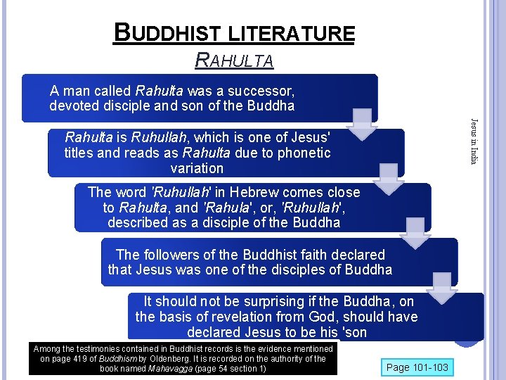 BUDDHIST LITERATURE RAHULTA A man called Rahulta was a successor, devoted disciple and son