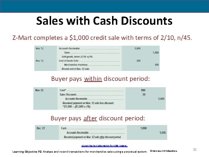 Sales with Cash Discounts Z-Mart completes a $1, 000 credit sale with terms of