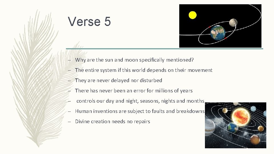Verse 5 – Why are the sun and moon specifically mentioned? – The entire