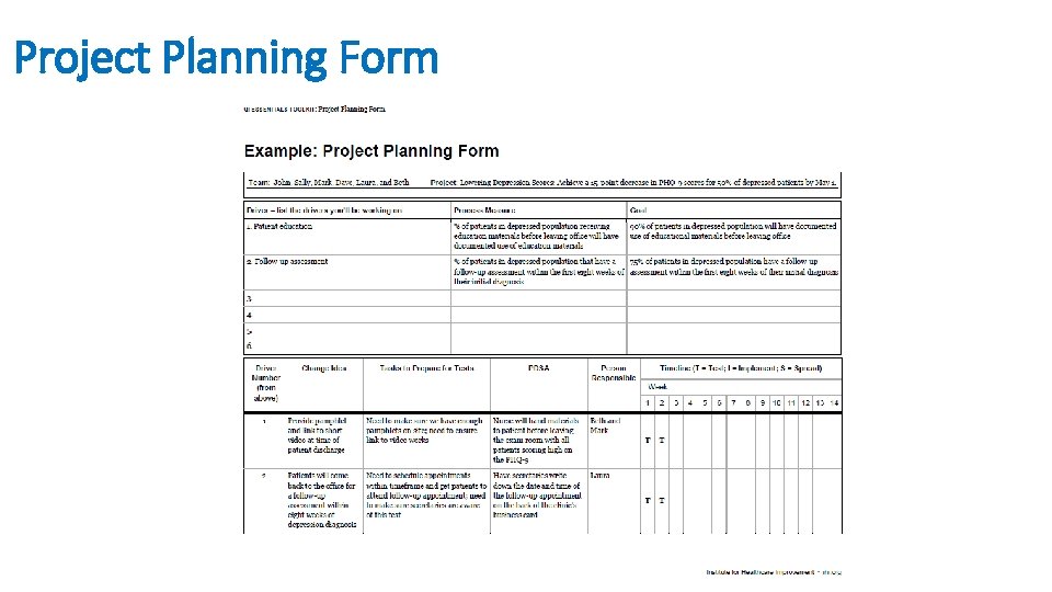 Project Planning Form Project Planning Form