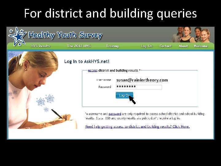 For district and building queries susan@rainiertheory. com **** 