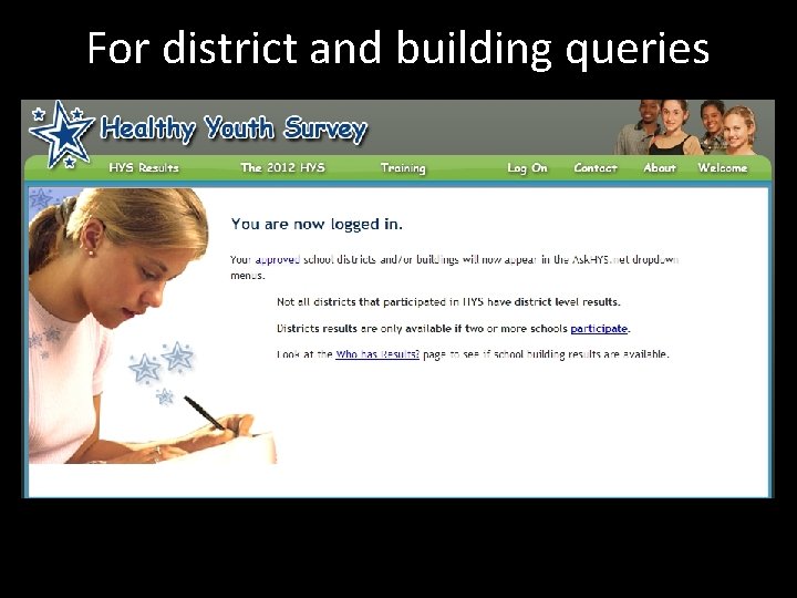 For district and building queries 