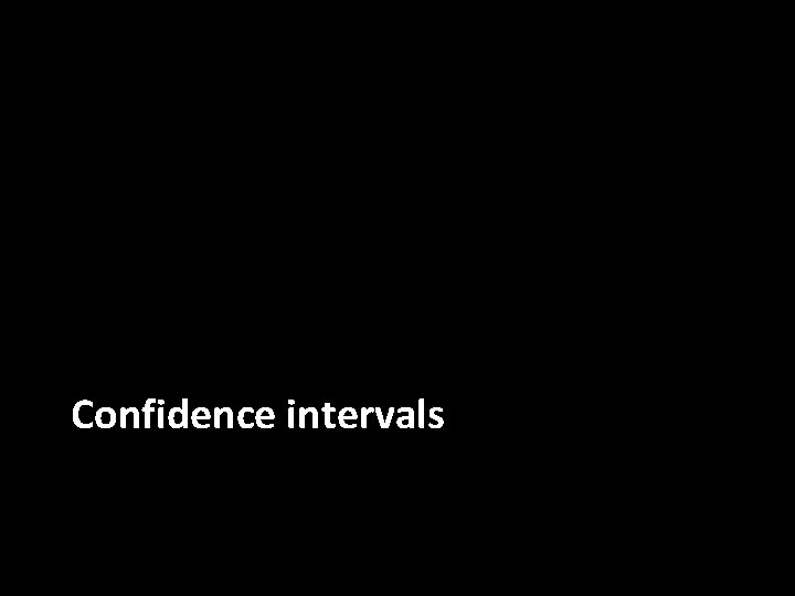 Confidence intervals 