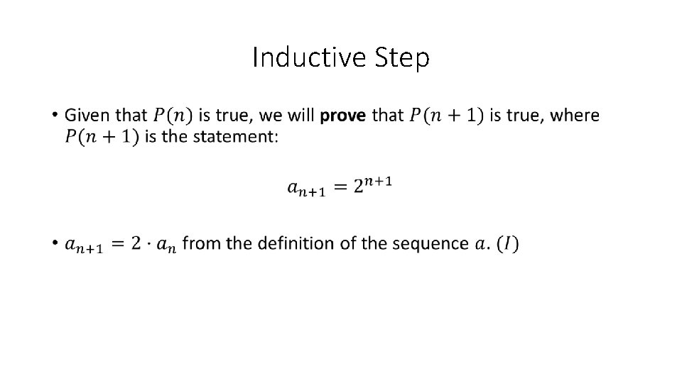 Inductive Step • 