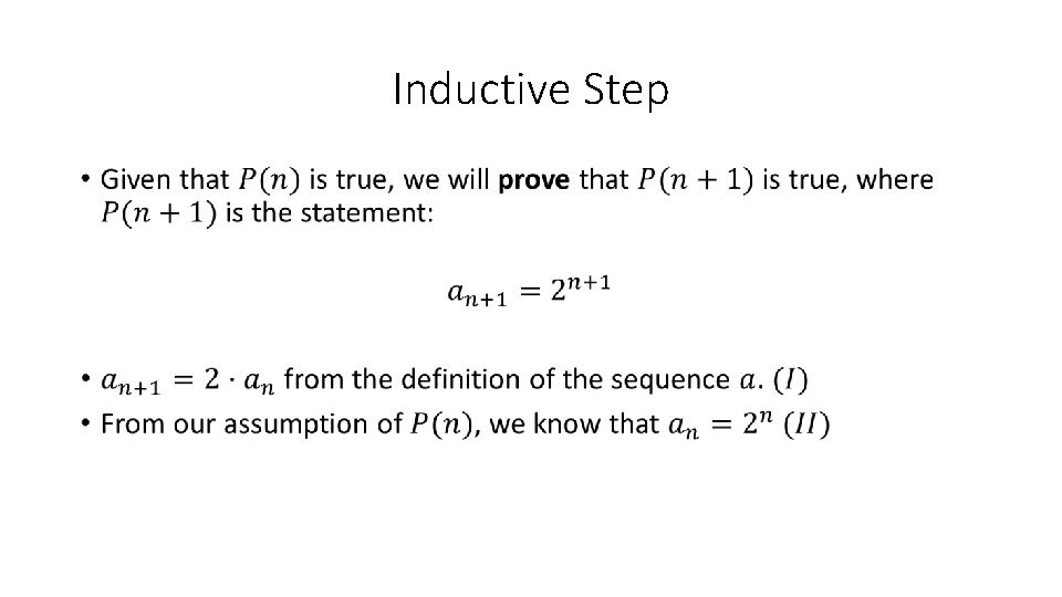 Inductive Step • 