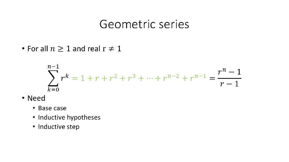 Geometric series • 