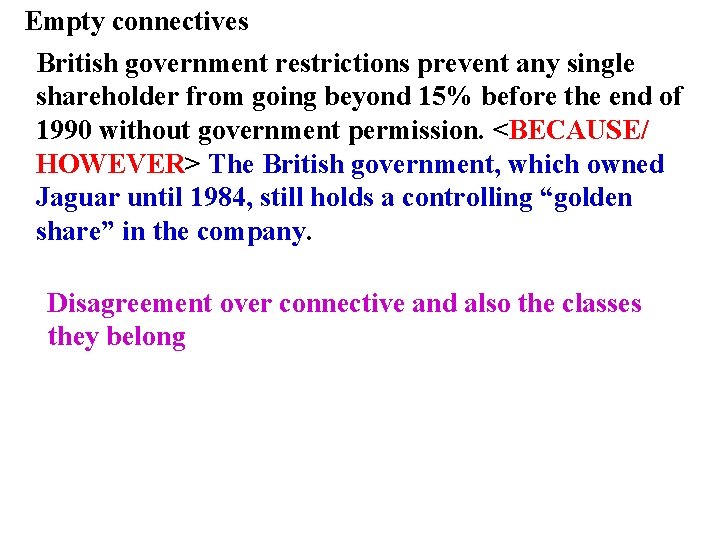 Empty connectives British government restrictions prevent any single shareholder from going beyond 15% before