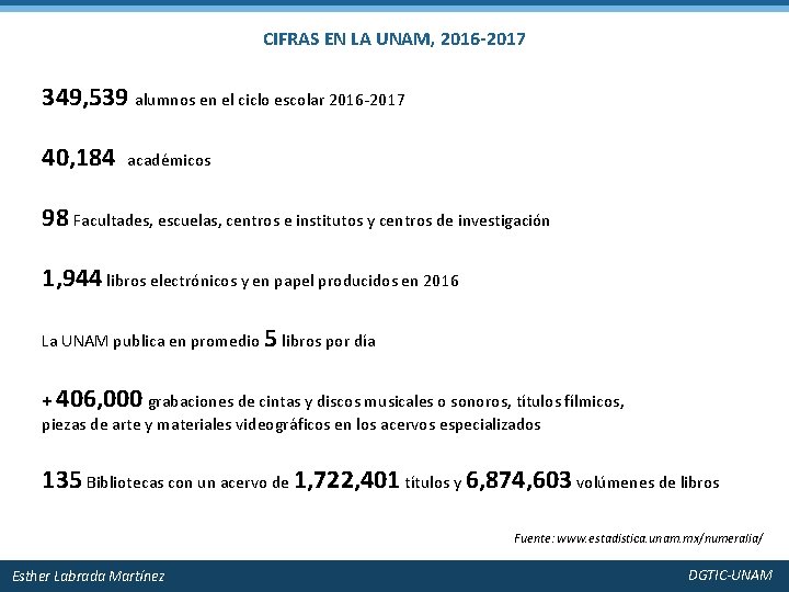 CIFRAS EN LA UNAM, 2016 -2017 349, 539 alumnos en el ciclo escolar 2016