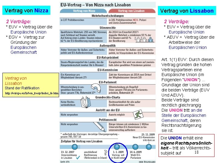 Vertrag von Nizza Vertrag von Lissabon 2 Verträge: * EUV = Vertrag über die