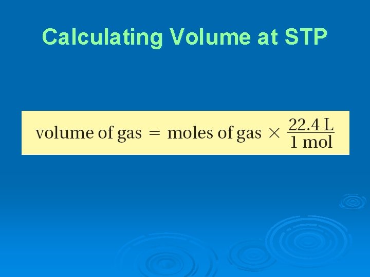 Calculating Volume at STP 