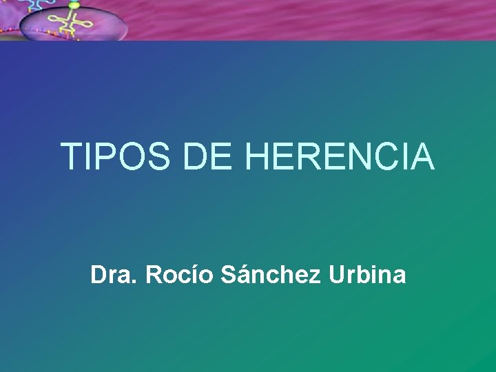 TIPOS DE HERENCIA Dra. Rocío Sánchez Urbina 