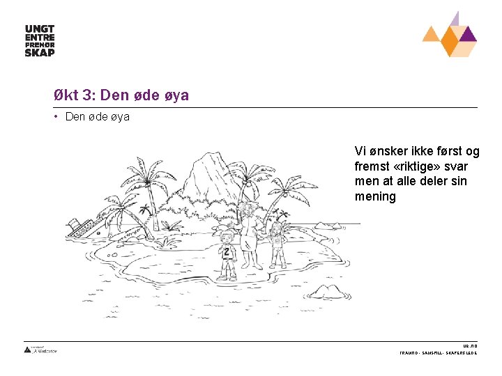 Økt 3: Den øde øya • Den øde øya Vi ønsker ikke først og