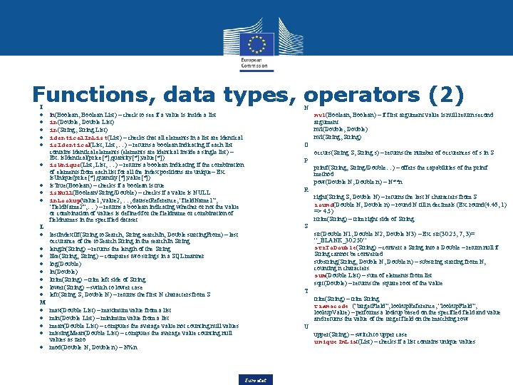 Functions, data types, operators (2) I · · · · · N · in(Boolean,