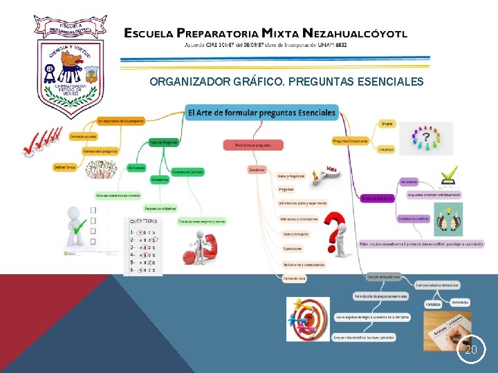 ORGANIZADOR GRÁFICO. PREGUNTAS ESENCIALES 20 