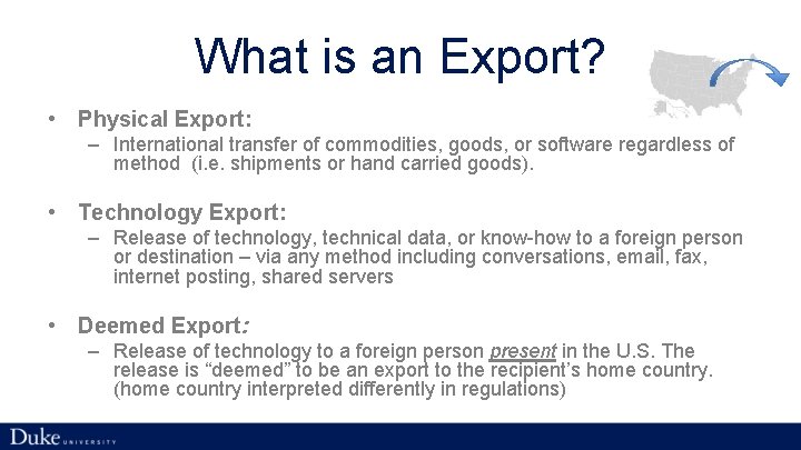 What is an Export? • Physical Export: – International transfer of commodities, goods, or