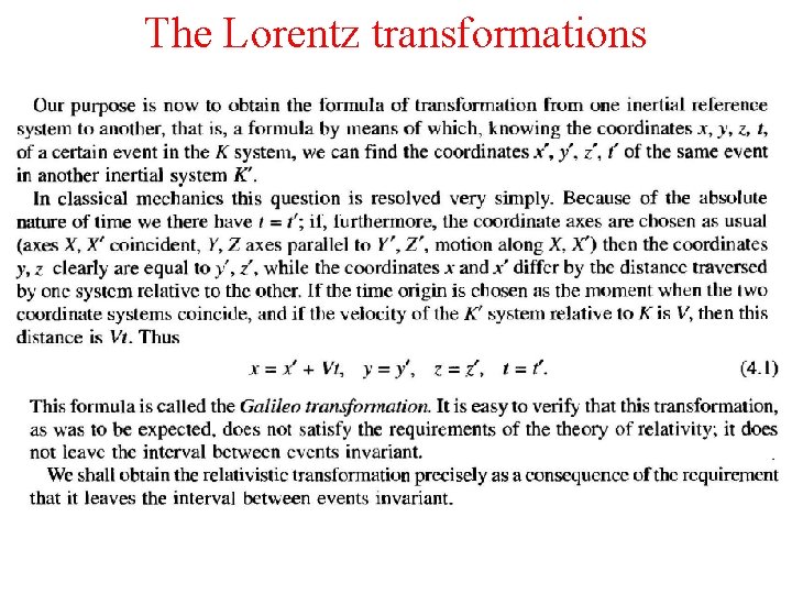 The Lorentz transformations 
