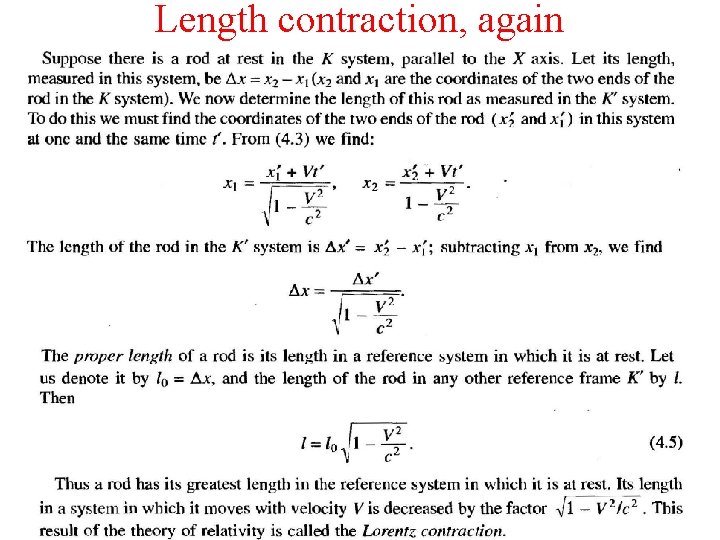Length contraction, again 
