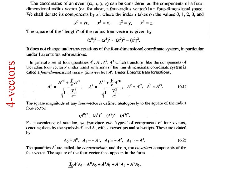 4 -vectors 