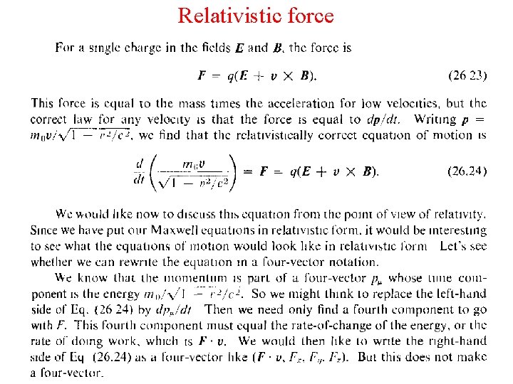Relativistic force 