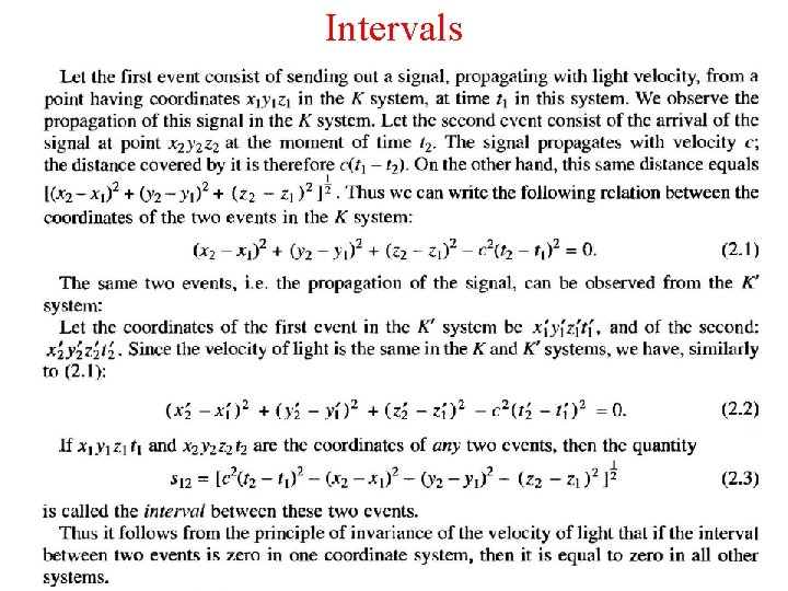 Intervals 