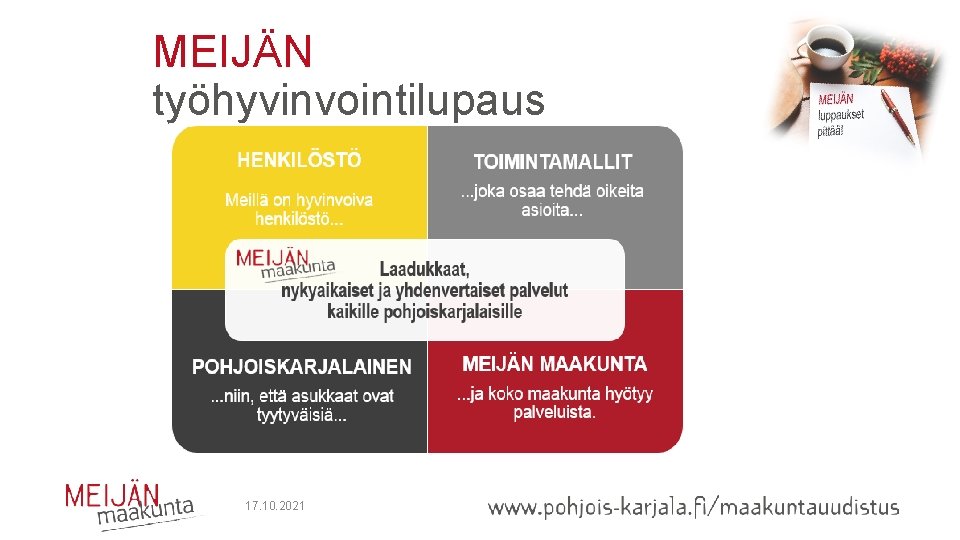 MEIJÄN työhyvinvointilupaus 17. 10. 2021 