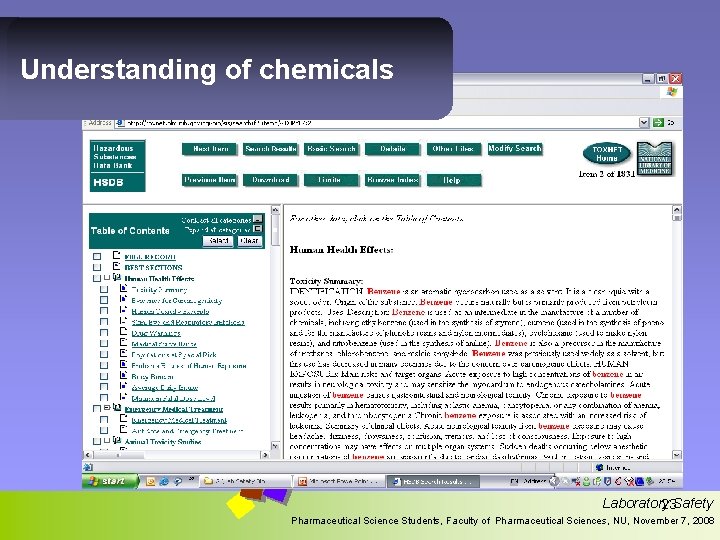 Understanding of chemicals Laboratory 23 Safety Pharmaceutical Science Students, Faculty of Pharmaceutical Sciences, NU,