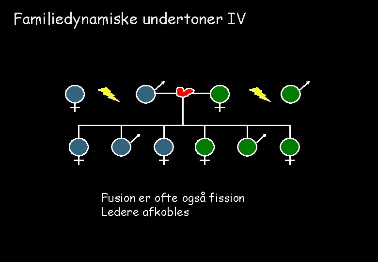 Familiedynamiske undertoner IV Fusion er ofte også fission Ledere afkobles 