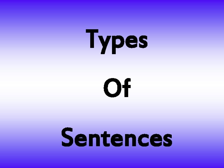Types Of Sentences 