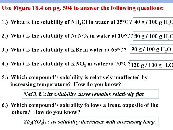 Use Figure 18. 4 on pg. 504 to answer the following questions: 1. )