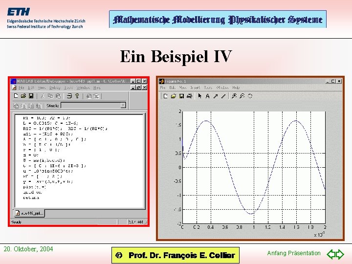 Ein Beispiel IV 20. Oktober, 2004 Anfang Präsentation 