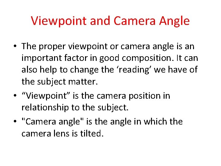 Principles of Composition Helping to create successful photographs