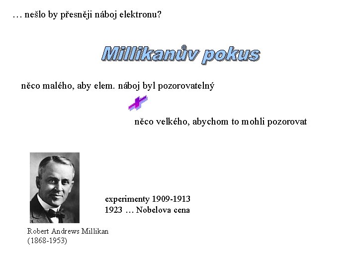 … nešlo by přesněji náboj elektronu? něco malého, aby elem. náboj byl pozorovatelný něco