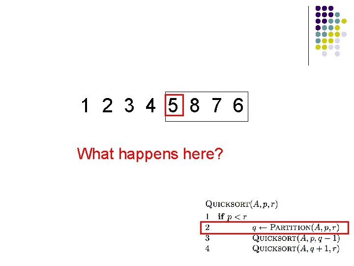 1 2 3 4 5 8 7 6 What happens here? 