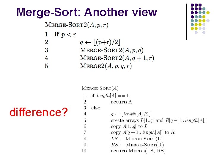 Merge-Sort: Another view difference? 