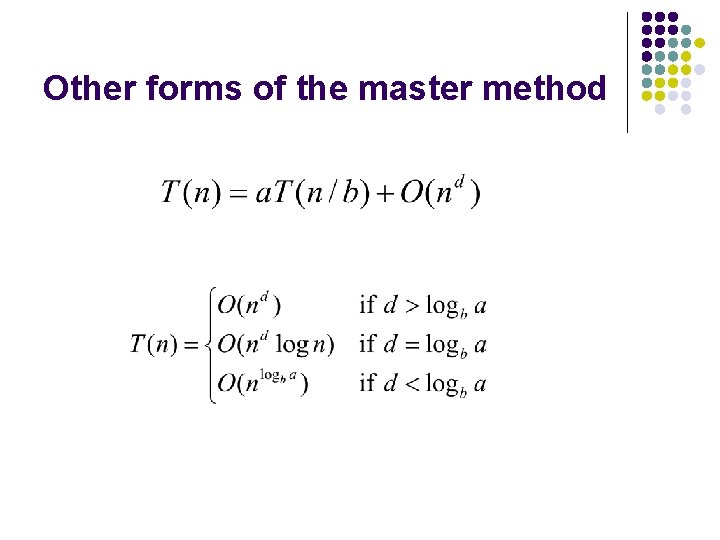 Other forms of the master method 