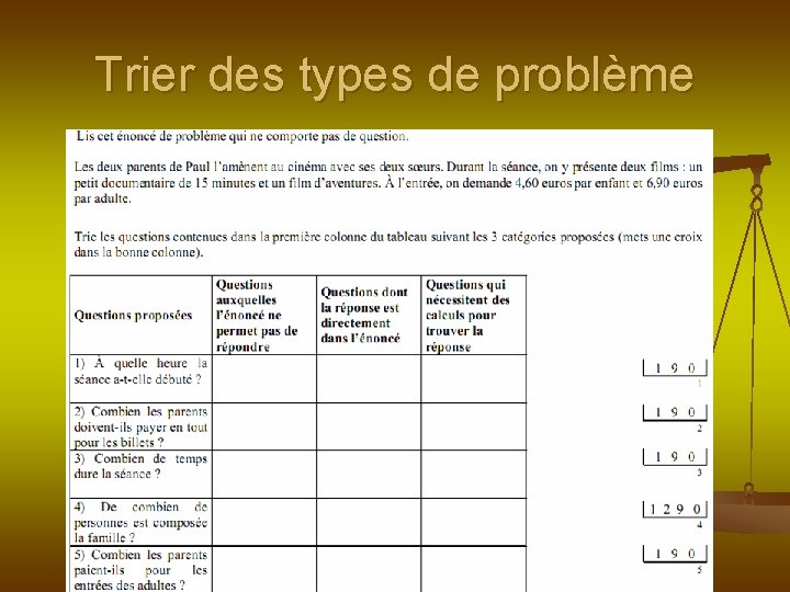 Trier des types de problème 