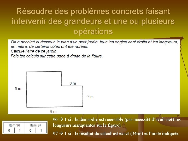 Résoudre des problèmes concrets faisant intervenir des grandeurs et une ou plusieurs opérations 96