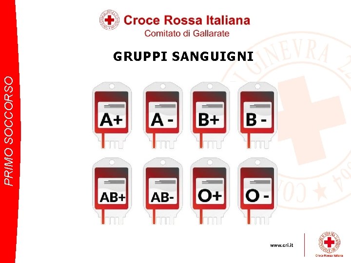 PRIMO SOCCORSO GRUPPI SANGUIGNI 