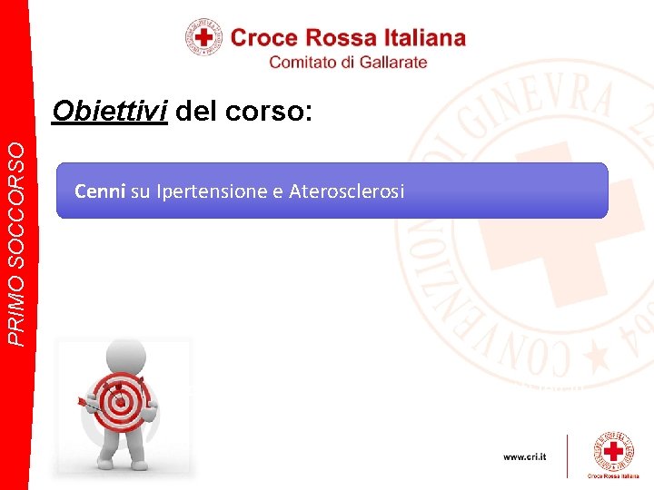 PRIMO SOCCORSO Obiettivi del corso: Cenni su Ipertensione e Aterosclerosi Non arrecare danno al