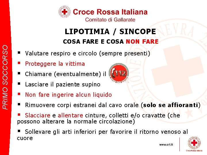 LIPOTIMIA / SINCOPE PRIMO SOCCORSO COSA FARE E COSA NON FARE § § §