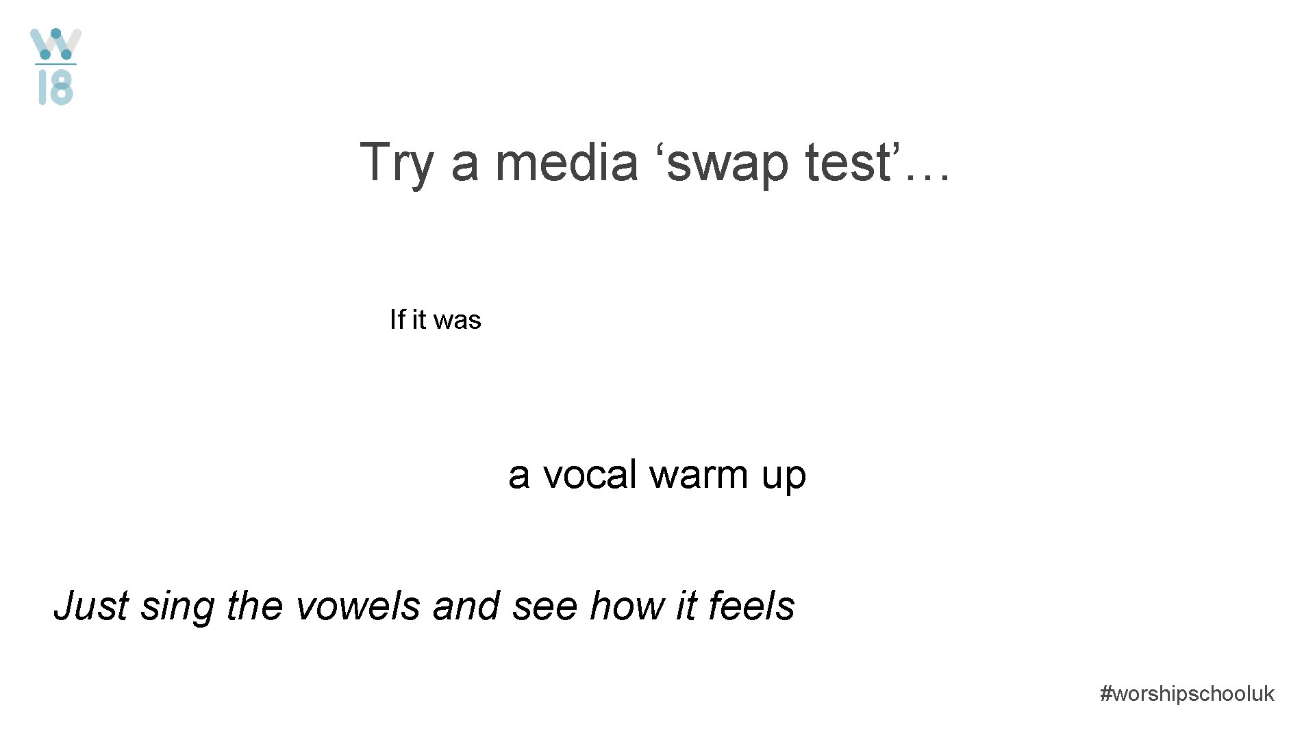 Try a media ‘swap test’… If it was a vocal warm up Just sing