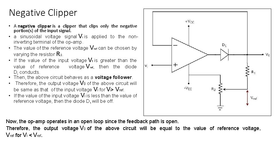 Negative Clipper • A negative clipper is a clipper that clips only the negative